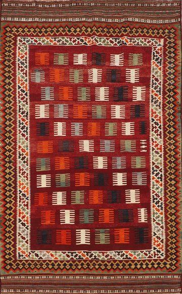 Vegetable Dye Kilim Qashqai Persian Area Rug 5x8