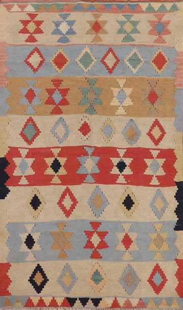Striped Geometric Kilim Persian Area Rug 5x8