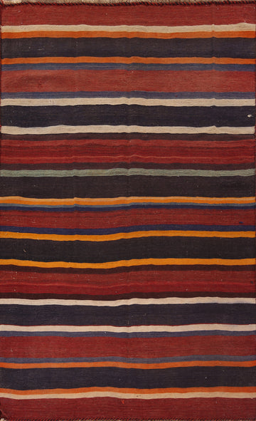 Striped Wool Kilim Persian Area Rug 6x9