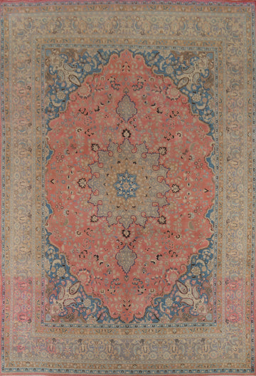 Pink Floral Mashad Persian Area Rug 10x12
