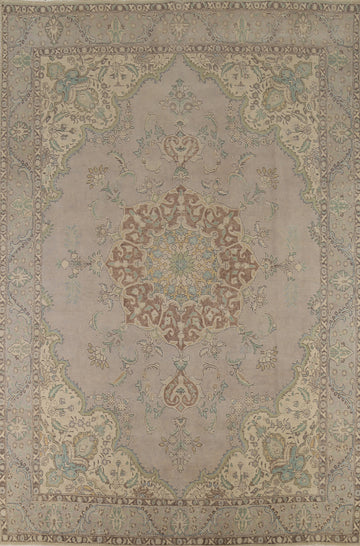 Handmade Wool Vintage Tabriz Persian Area Rug 9x13