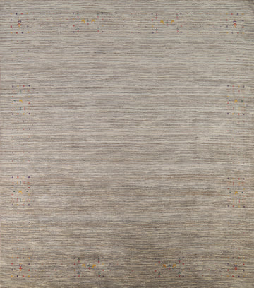 Handmade Striped Gabbeh Square Area Rug 10x10