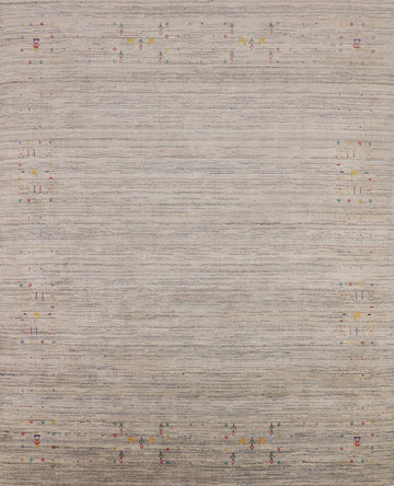 Striped Wool Tribal Gabbeh Sqaure Indian Rug 8x8