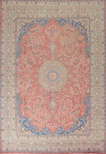 Handmade Floral Mashad Persian Area Rug 10x12