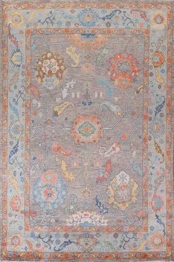 Handmade Wool Gray Oushak Indian Area Rug 9x12