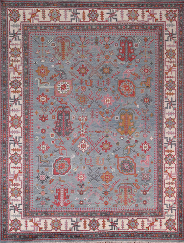 Light Blue Handmade Wool Oushak Indian Area Rug 8x10