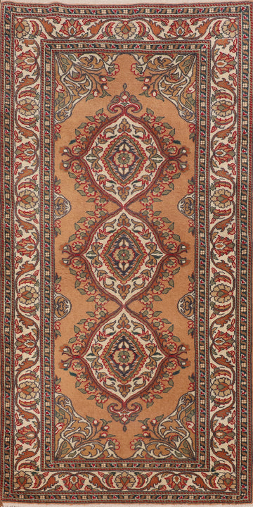 Orange Wool Anatolian Turkish Accent Rug 3x6