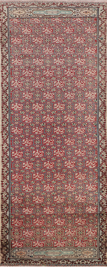 Vegetable Dye Wool Anatolian Turkish Runner Rug 3x9