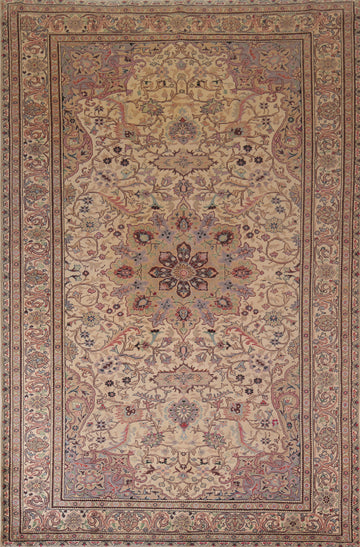 Vintage Floral Wool Anatolian Oriental Area Rug 8x11
