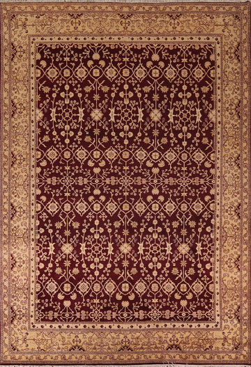 All-Over Floral Red Agra Indian Area Rug 9x12