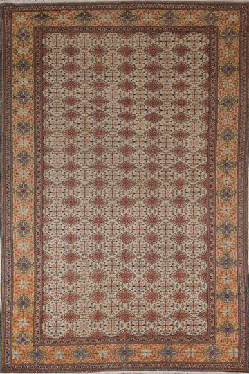 All-Over Geometric Anatolian Turkish Area Rug 7x10