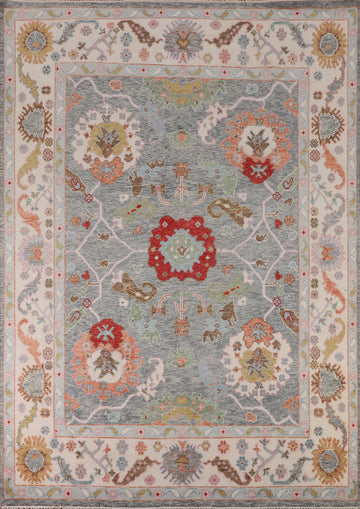 Handmade Floral Wool Oushak Indian Area Rug 8x10