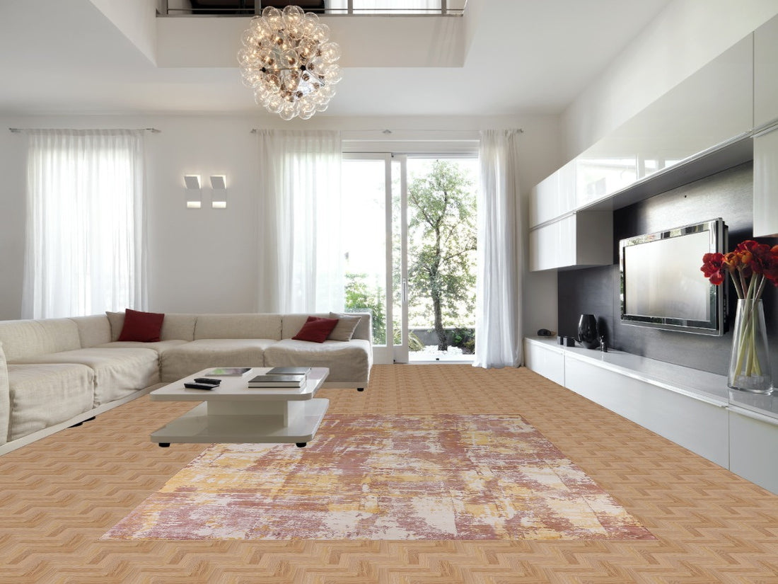 All-Over Contemporary Wool Abstract Area Rug 9x12