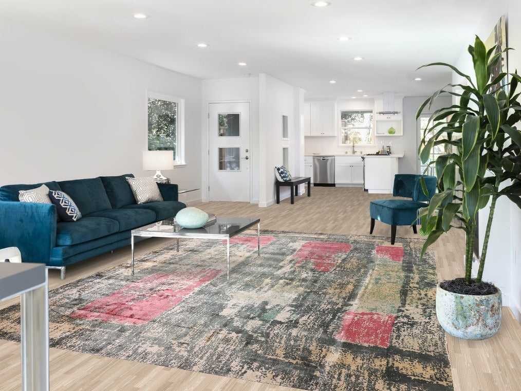 All-Over Abstract Wool Modern Area Rug 8x11