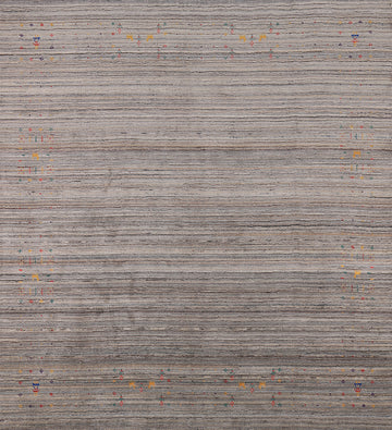 Tribal Striped Wool Gabbeh Indian Square Rug 8x8