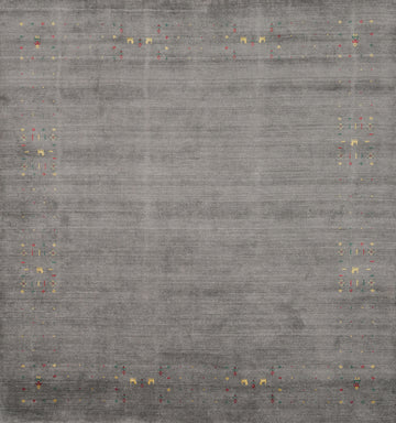 Tribal Square Gray Gabbeh Indian Area Rug 8x8