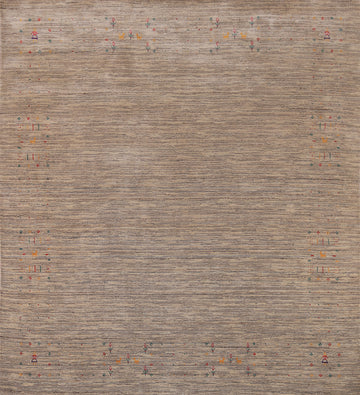 Striped Wool Tribal Gabbeh Square Area Rug 8x8