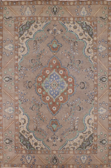 Overdyed Wool Vintage Tabriz Persian Area Rug 6x9