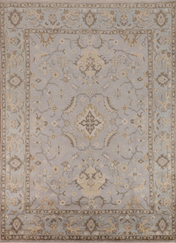 All-Over Gray Oushak Indian Area Rug 8x10