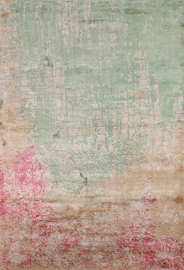 Contemporary Wool Abstract Indian Area Rug 6x8