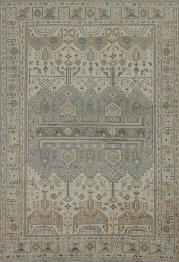 Ivory & Gray Khotan Oriental Area Rug 9x12