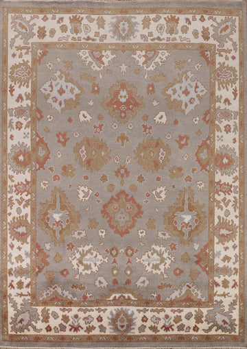 Gray Wool Handmade Oushak Indian Area Rug 8x10