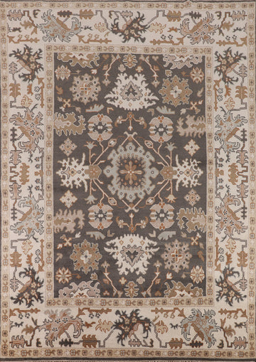 All-Over Floral Wool Oushak Indian Area Rug 8x10