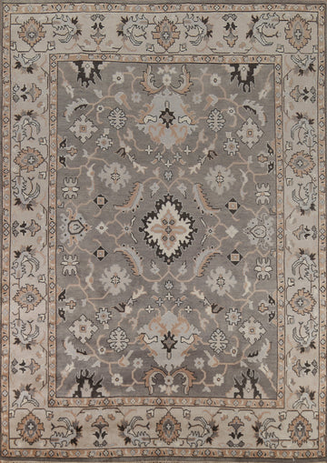 Handmade Gray Wool Oushak Indian Area Rug 9x12