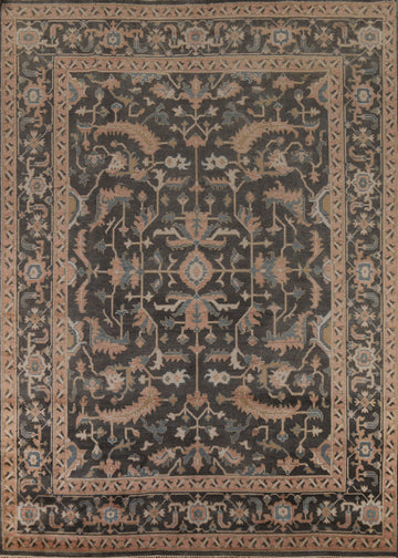 All-Over Floral Oushak Indian Area Rug 9x12