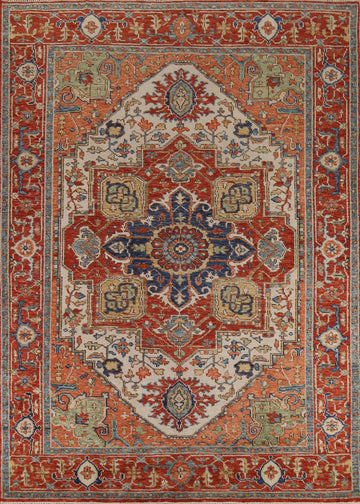Geometric Heriz Serapi Indian Area Rug 9x12