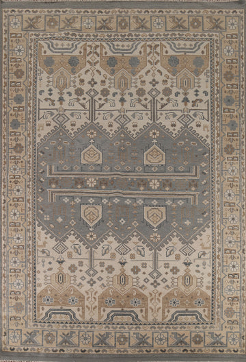 Wool Geometric Khotan Indian Area Rug 9x12