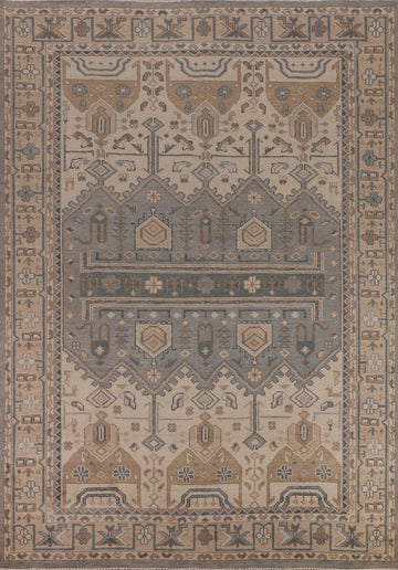 Geometric Khotan Indian Area Rug 9x12