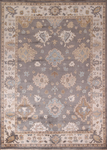 Handmade Gray Oushak Oriental Area Rug 9x12