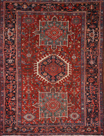 Antique Vegetable Day Geometric Gharajeh Persian Rug 5x6