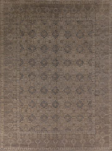 All-Over Geometric Oushak Vegetable Dye Area Rug 8x10