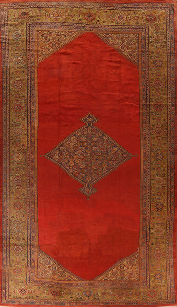 Pre-1900 Vegetable Dye Sultanabad Persian Large Rug 10x17