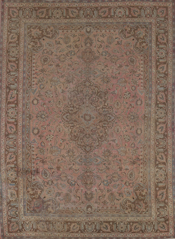Traditional Pink Mashad Persian Area Rug 8x11