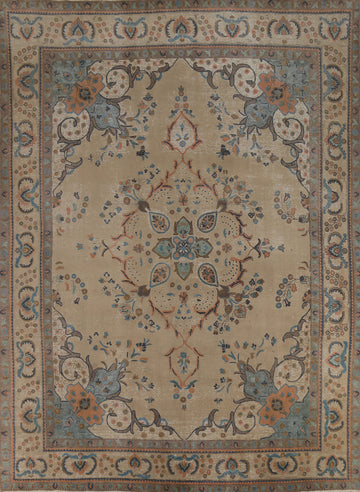 Vintage Wool Tabriz Persian Area Rug 10x12