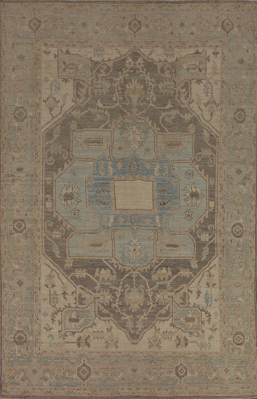Vegetable Dye Oushak Turkish Area Rug 6x9
