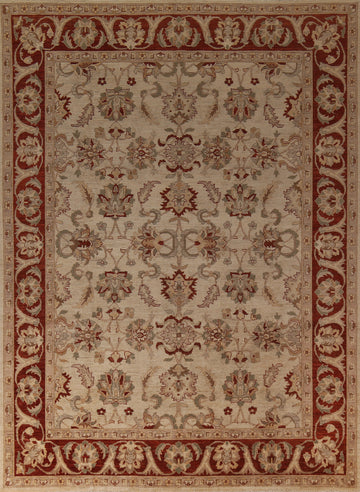 All-Over Floral Chobi Peshawar Oriental Area Rug 9x12
