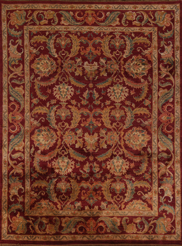 All-Over Floral Red Agra Indian Area Rug 8x10
