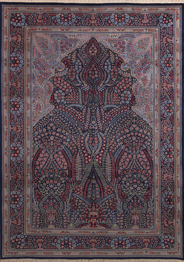 Vegetable Dye Blue Kerman Chinese Area Rug 7x10