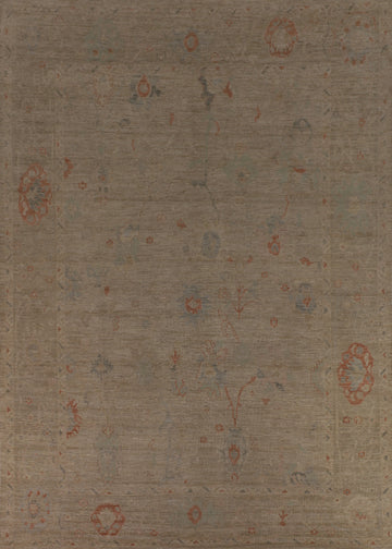 Vegetable Dye Oushak Turkish Area Rug 9x12