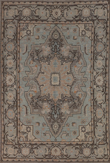 Vegetable Dye Oushak Turkish Area Rug 6x9