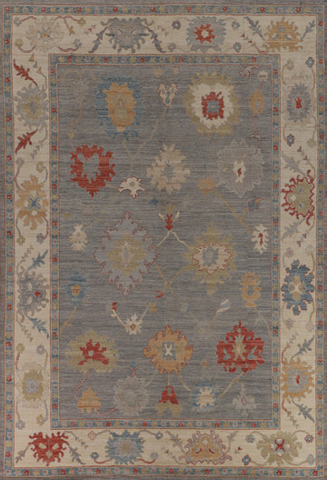 Vegetable Dye Oushak Turkish Large Rug 10x14