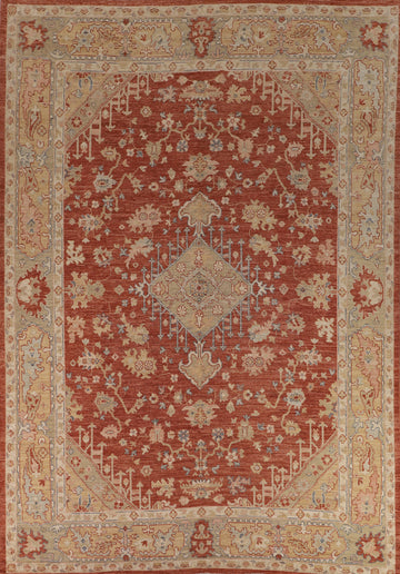 Vegetable Dye Oushak Turkish Large Rug 11x14