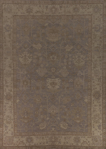 Earth Tone Wool Oushak Turkish Large Rug 10x14