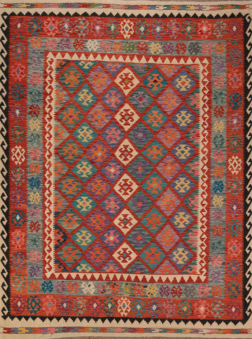 Flat Weave Wool Kilim Oriental Area Rug 8x10