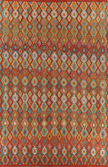 Multicolor Wool Kilim Oriental Large Rug 10x16