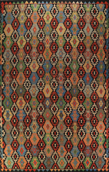 Flat Weave Kilim Oriental Large Rug 10x16